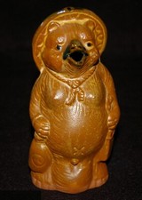 VINTAGE Pottery Forest Bear With Hat BUD VASE Made in USA 1940's
