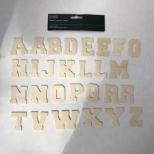  28 pcs 2in Letters Uppercase Laser Cut Out Unfinished Wood Shape Craft Supply