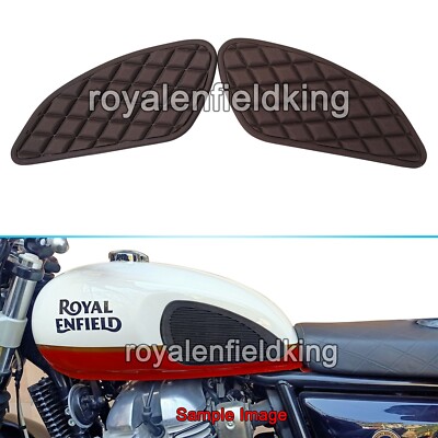 Fit Für Royal Enfield Gt & Interceptor 650 Tank Gummi Knie Pad Paar Brown