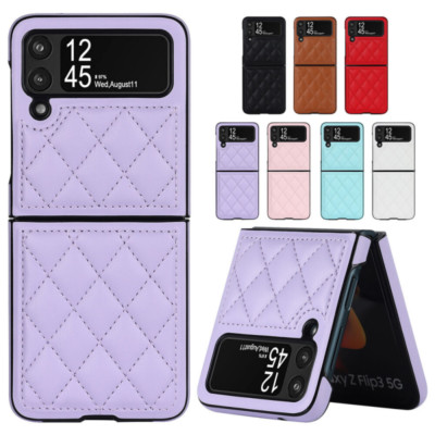 Shockproof Luxury Leather PC Protective Case For Samsung Galaxy Z Flip 5/4/3 5G