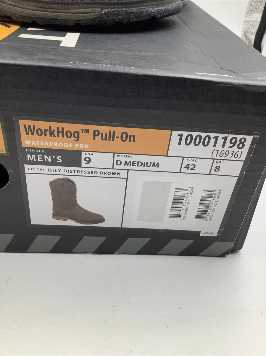Ariat Men s WorkHog Pull On H2O Oily Distressed Brown Boots 10001198