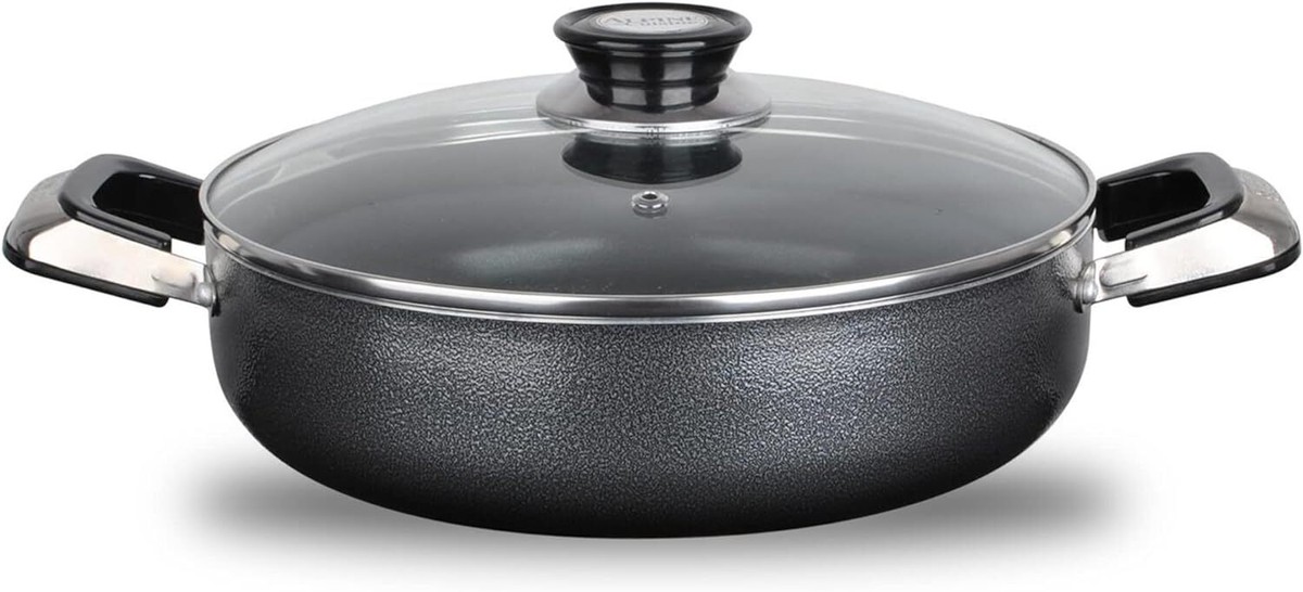 Alpine Cuisine Quart Non-stick Stock Pot Tempered Glass Lid
