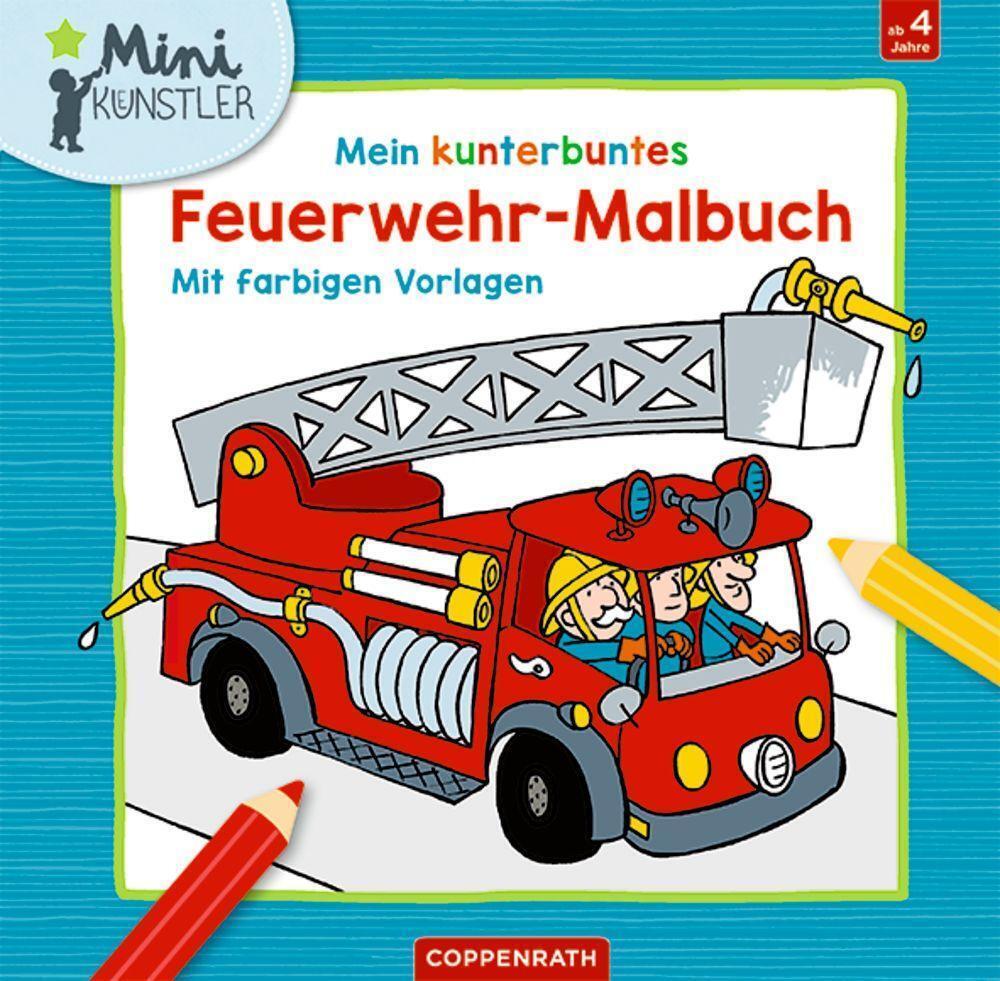Thumbnail - Mein Kunterbuntes Feuerwehr-malbuch | Mit Farbigen Vorlagen | Paul De