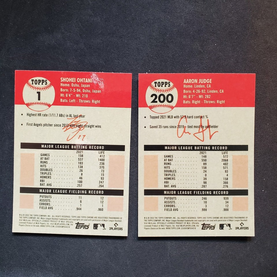 MLB GREATS INSERTS CARDS LOT(14 CARD)(JMC254)(OHTANI,JUDGE,JETER