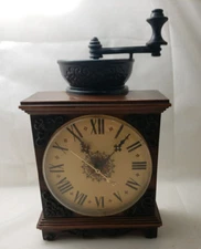 Vintage Spartus Corded Clock Coffee Grinder Design Collectible Clock Working