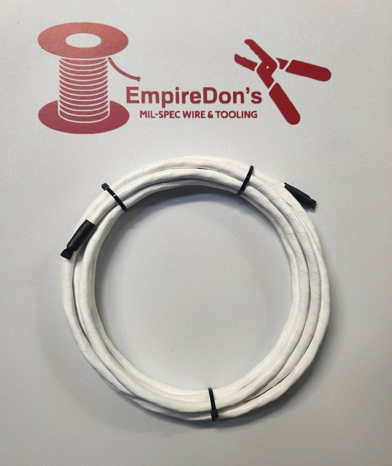 Câble Mil-Spec PTFE 16 AWG 2 Conducteurs - Blindé Argent, Cuivre Toronné - Longueur 25 Pieds (~7.6m)