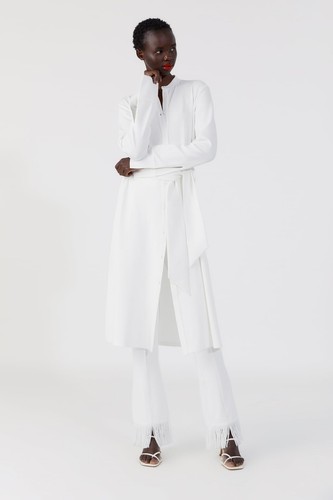 Zara SS19 Fringed Trousers White 0858 