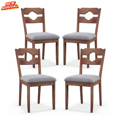 Juego de 4 Sillas Para Mesa de Comedor Asiento Madera Cafe 4 Pack Dining Chair