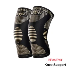 Copper Knee Support Compression Sleeve Brace Patella Arthritis Pain Relief Gym