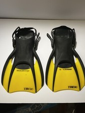 U.S. Divers TREK Yellow Fins - BACK STRAPS SZ L 10-14 For Snorkeling/Diving
