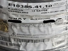 Carol E1038S 18/8C Bare Copper Sound/Security/Alarm Cable Riser CMR Gray /50ft