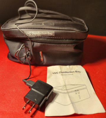 NEW: PORTABLE UVC LED DISINFECTION UV CLEANER BAG GRAY WITH MANUAL - USB POWERED