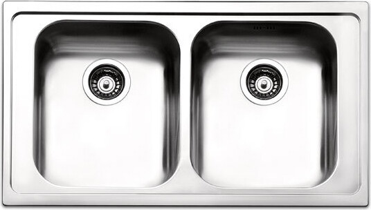 Lavello Cucina 2 Vasche Incasso Acciaio Inox Apell 86 cm Venezia VE862IAC