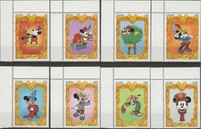 Disney 1994 Ghana - 65th Anniversary of Mickey Mouse, Complete Set of 8 - MNH
