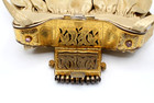 Vintage Sterling gemstone Sapphire gold brocade purse — photo 7