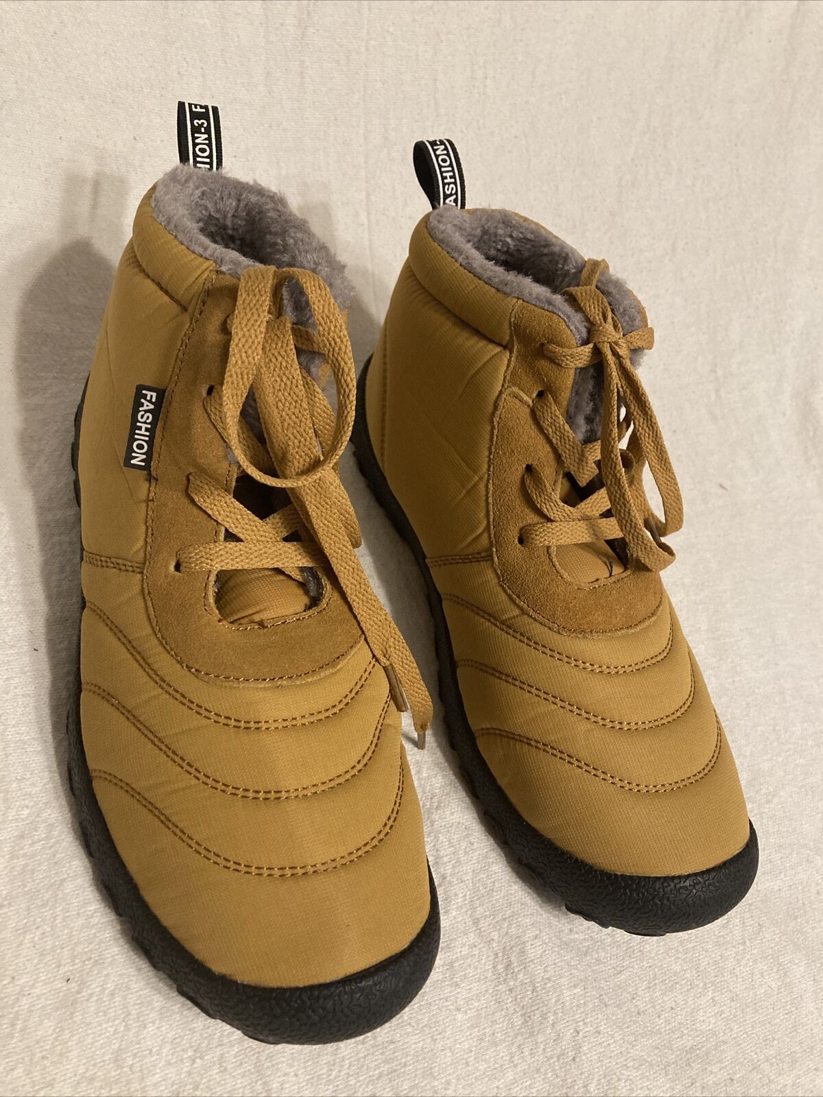 Fashion-3 Fleece Lined Winter Mid-Top, Gold Boot/shoe Size 40 Women’s 9  Mens 7