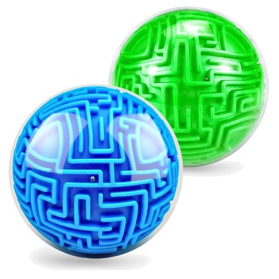 3D Labyrinth Kugel Set Kunststoff Puzzle Spiel für Kinder ab 3 Jahre Blau+Grün