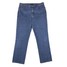 Lee Relaxed Fit Straight Leg Jeans Medium Wash Women's Size 16 Long Tall