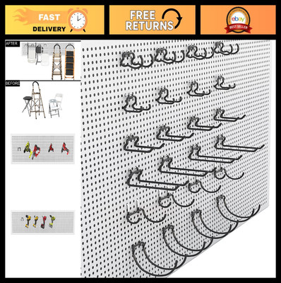 24 Pack Heavy Duty Pegboard Hooks - Tool Holder, Drill Organizer, Craft Accessor
