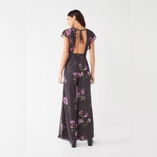 Urban Outfitters Gratilda Ruffle Sleeve Backless Jumpsuit Womens 6 Feminine Boho