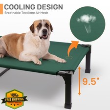 Heeyoo Elevated Dog Bed with Canopy, Portable Outdoor Cooling Cot