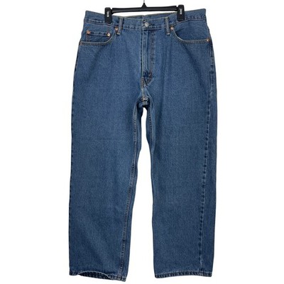 Levis 550 Relaxed Fit Mens 38x29 100% Cotton Medium Wash Denim Blue Jeans Zip