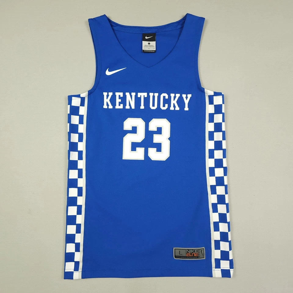 Nike Elite Kentucky Wildcats Basketball Jersey Boy Large Checkered #23 Davis - Image 1 of 4