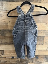 Vintage Baby Gap kids Jean overalls Gray Black Denim 12 Months 90s