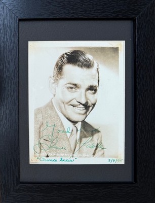 Clark Gable - Original handsignierte Original Fotopräsentation (15cmx10cm) & COA