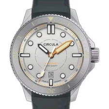Circula DiveSport Titanium Gray Watch - Black Rubber Strap