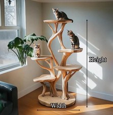 Handcrafted Wooden Cat Tree Tower, perfect fo...