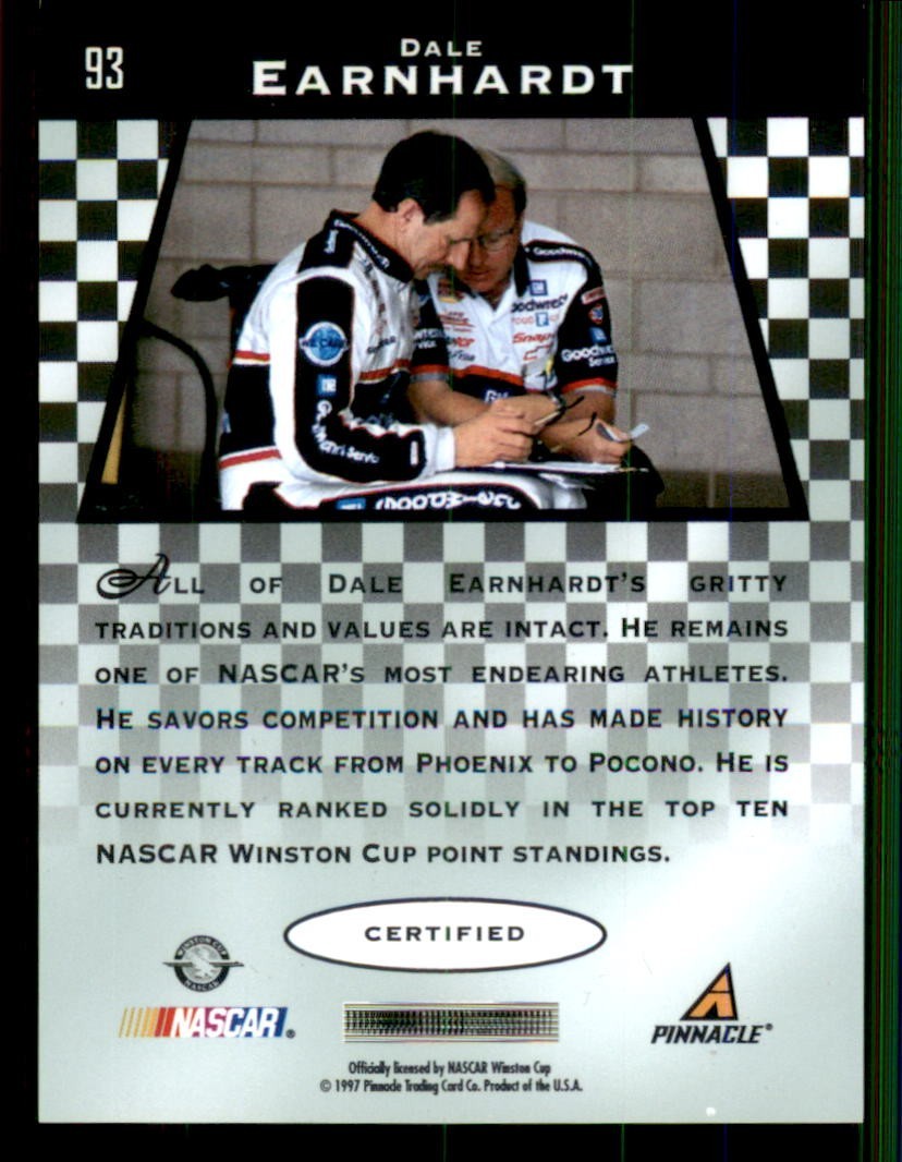 1997 Pinnacle Certified Burning Desire #93 Dale Earnhardt | eBay