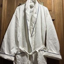 K.S.C. Men  s Made In Turkey Cotton Blend Waffle White Robe One Size