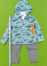 Carter's Kids Hoodie  Pant Set , Green Dinosaurs/Grey, 2T/2A, 1804564