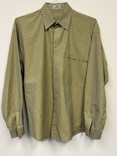 Vintage Gianni Versace Shirt Made in Italy Cotton Green Geometric Pattern M/L