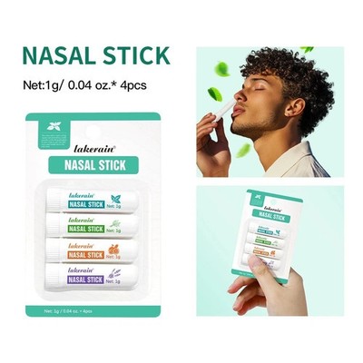 Boom Natural Nasal Sticks 4-Pack: Mint, Spearmint & Tropical Aromatherapy