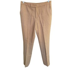 Vtg Lauren Ralph Lauren Wool Angora Herringbone Tan Straight Leg Pants Women 8