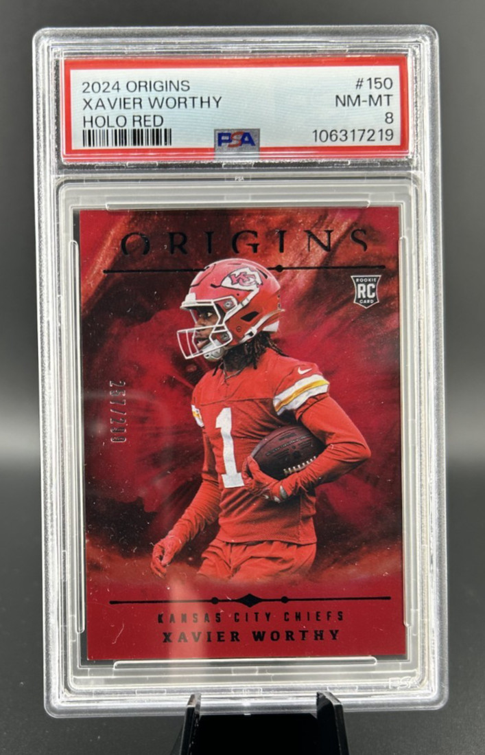 2024 Origins #150 XAVIER WORTHY Rookie RC RED HOLO Color Match /299 PSA 8