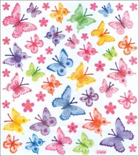 Tattoo King SK129MC-4502 Multicolored Stickers-Bright Wings Glitter 6Pk 