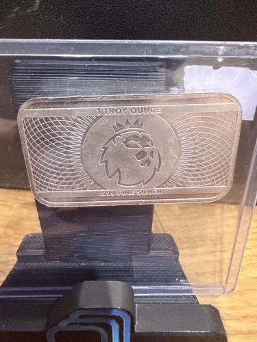 1 Troy Ounce .999 Fine Silver bullion Bar with Premier League Logo