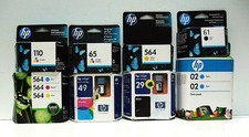 Lot of 8 Assorted HP Ink Cartridges Expired, A couple of open boxes but Sealed
