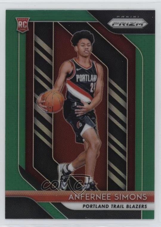 2018-19 Panini Prizm Green Prizm Anfernee Simons #61 Rookie RC 0y5