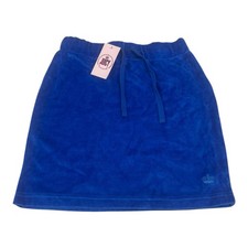 Juicy Couture Skirt Y2K Velour Royal Blue Splash XS Retro Streetwear Feminine