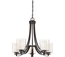 Minka Lavery Parsons Studio, 5-Light Chandelier, 500 Total Watts, Smoked Iron