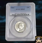 1964 Silver Washington Quarter 25c PCGS MS63 Blue Label Pulled From Storage 🔥