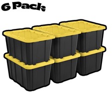27-Gal Heavy-Duty Storage Totes w/ Snap Lid, ...