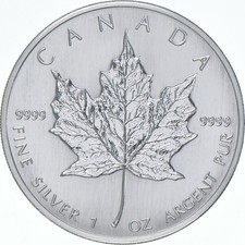 1989 Canada 1 oz Silver Maple Leaf- $5 Face - BU Coin in Mint Mylar/Cellphane (2