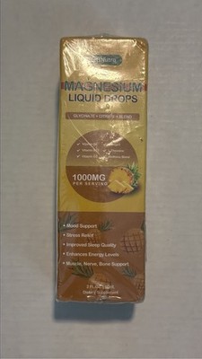 Magnesium Liquid Drops, Mood,Muscle,Nerve & Bone Support..1000 mg.. Exp 05/2028