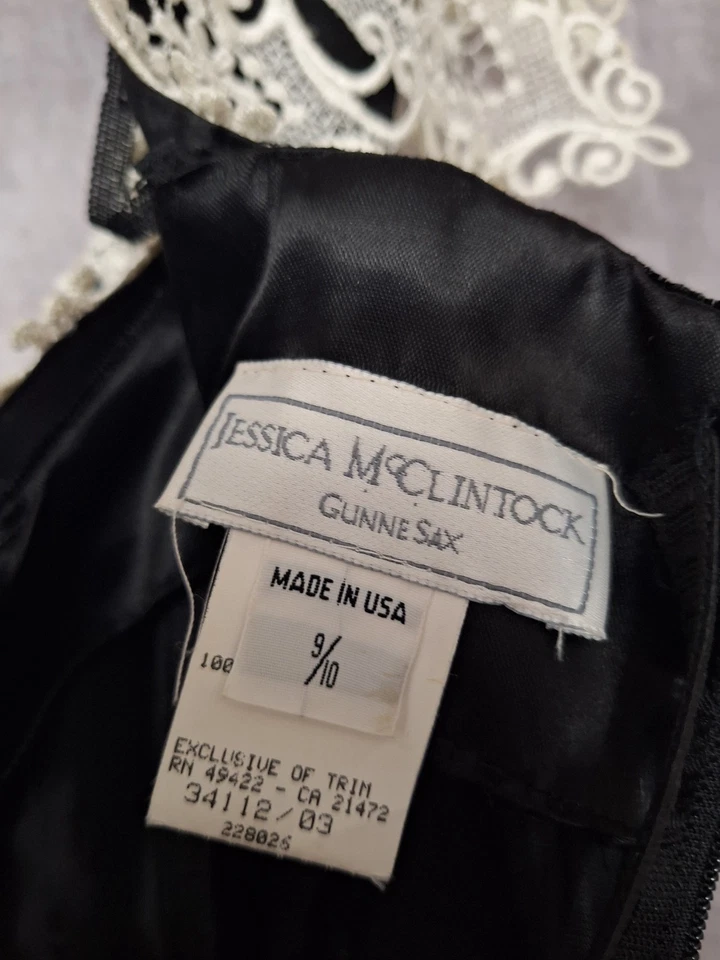 VINTAGE 90s Gunne Sax Jessica McClintock Velvet Maxi Dress Sz 9/10 Regency READ - Image 4 of 4