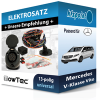 Towtec E-Satz 13Polig Universell Passend für Mercedes V-Klasse Vito Elektrosatz